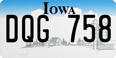 IA license plate DQG758