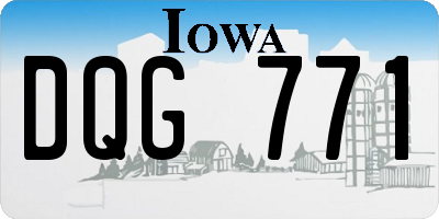 IA license plate DQG771
