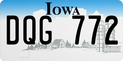 IA license plate DQG772