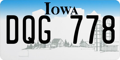 IA license plate DQG778