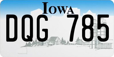 IA license plate DQG785
