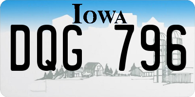 IA license plate DQG796