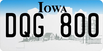 IA license plate DQG800
