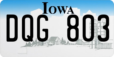IA license plate DQG803
