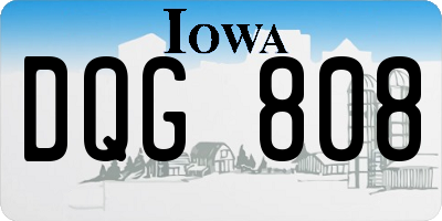 IA license plate DQG808