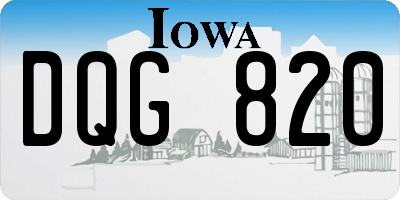 IA license plate DQG820