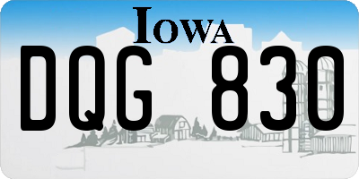 IA license plate DQG830