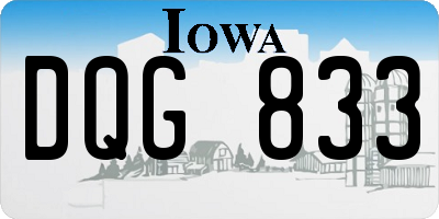 IA license plate DQG833