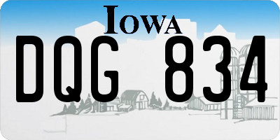 IA license plate DQG834