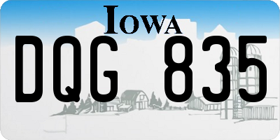IA license plate DQG835