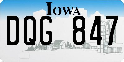 IA license plate DQG847