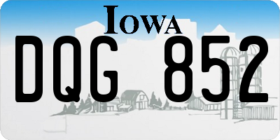 IA license plate DQG852