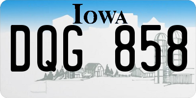 IA license plate DQG858
