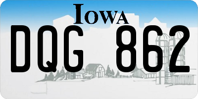 IA license plate DQG862