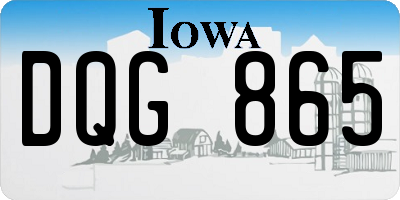 IA license plate DQG865