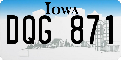 IA license plate DQG871