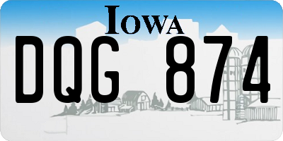 IA license plate DQG874