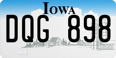 IA license plate DQG898