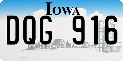 IA license plate DQG916