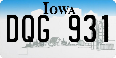 IA license plate DQG931