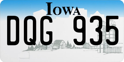 IA license plate DQG935