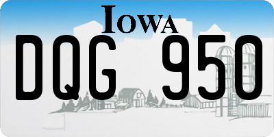 IA license plate DQG950