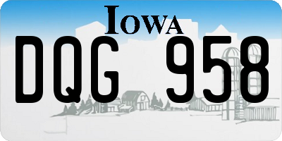 IA license plate DQG958