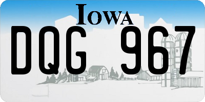 IA license plate DQG967