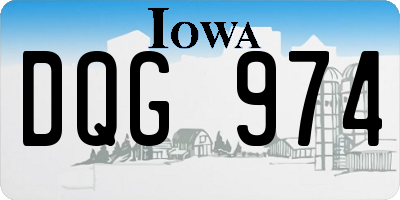 IA license plate DQG974