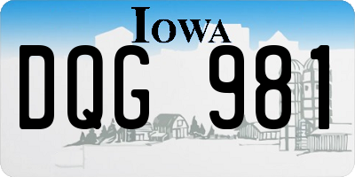 IA license plate DQG981