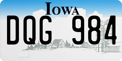 IA license plate DQG984
