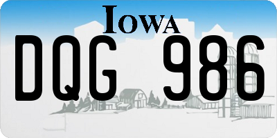 IA license plate DQG986