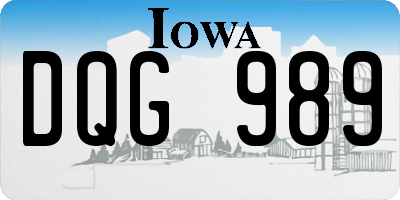 IA license plate DQG989