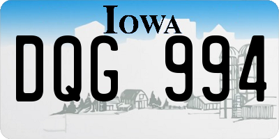 IA license plate DQG994