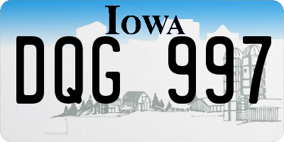 IA license plate DQG997