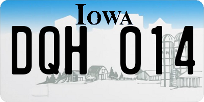 IA license plate DQH014