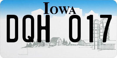 IA license plate DQH017