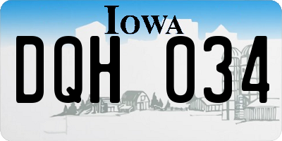 IA license plate DQH034