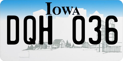 IA license plate DQH036