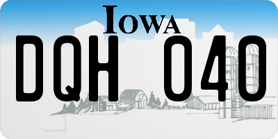 IA license plate DQH040