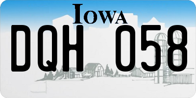 IA license plate DQH058