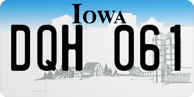 IA license plate DQH061