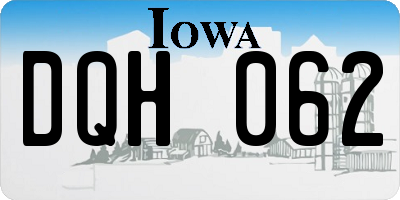 IA license plate DQH062
