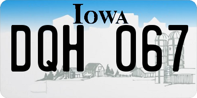 IA license plate DQH067