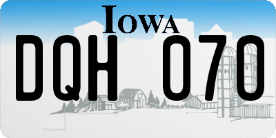 IA license plate DQH070