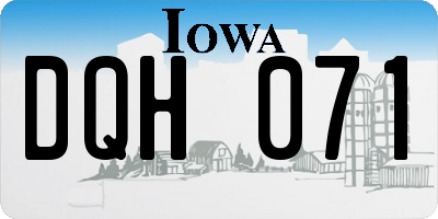 IA license plate DQH071