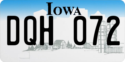 IA license plate DQH072