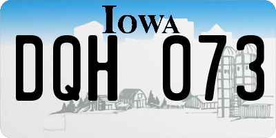 IA license plate DQH073