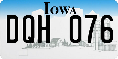 IA license plate DQH076