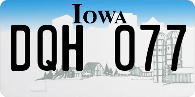 IA license plate DQH077